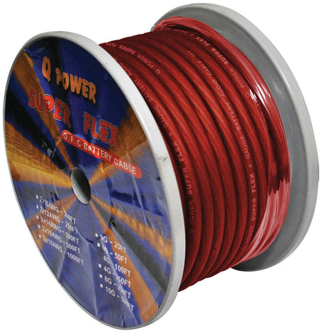 Power Wire 0ga. 50' Red Qpower