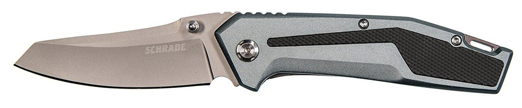 Schrade 7.68in Stainless Steel Folding Knife  3.35in Reverse Tanto Blade