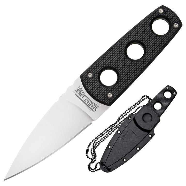 Cold Steel Secret Edge Neck Knife 3-1-2" Plain Edge Blade Kraton Handle