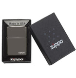 Zippo Windproof Lighter Black Ice Finish W-zippo Logoclassic Case