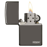 Zippo Windproof Lighter Black Ice Finish W-zippo Logoclassic Case