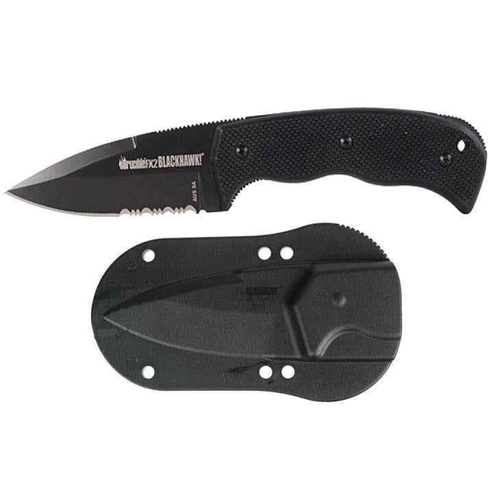 Blackhawk Crucible Fx2 Fixed Knife Serrated Blade Black