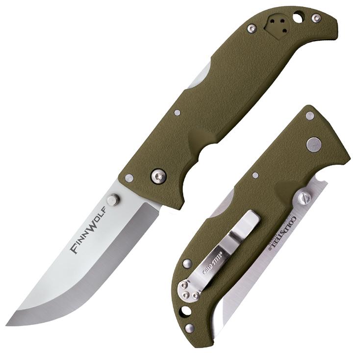 Cold Steel Finn Wolf Folding Knife 3-1-2" Blade Od Green Griv-ex Handles