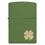 Zippo Windproof Lighter Lucky Cliover Design Green Matte Finish