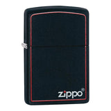 Zippo Windproof Lighter Black Matte W-zippo Logo & Red Border