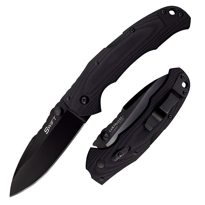 Cold Steel Swift Ii Folding Knife Assisted 4" Cts-xhp Black Plain Blade G10 Handles