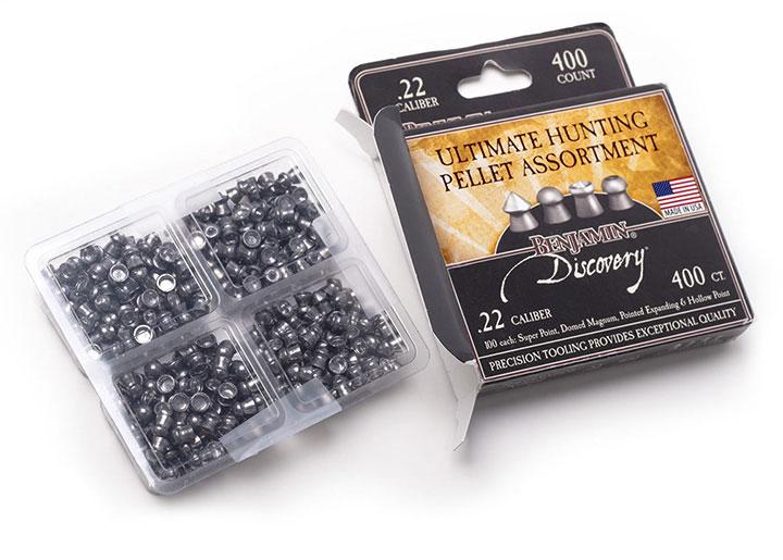 Benjamin Ultimate Hunting Pellet Assortment .22 Caliber14.3gr 400ct Incl. Domed Magnum Hollow Poi