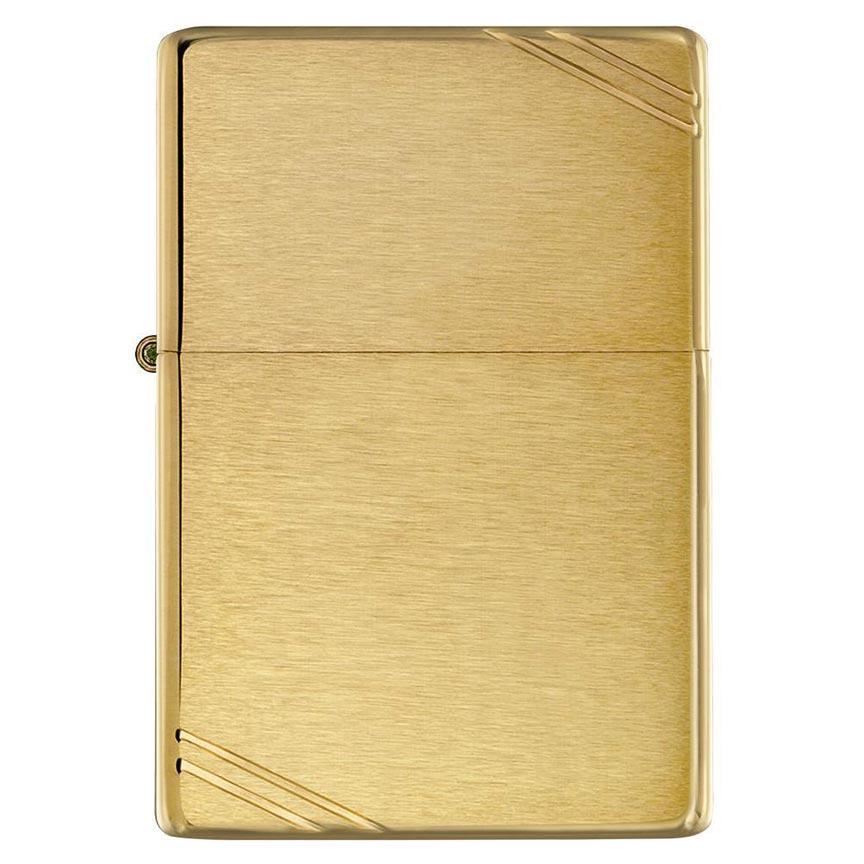 Zippo Windproof Lighter Vintage Brushed Brass W-slashes