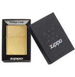 Zippo Windproof Lighter Vintage Brushed Brass W-slashes