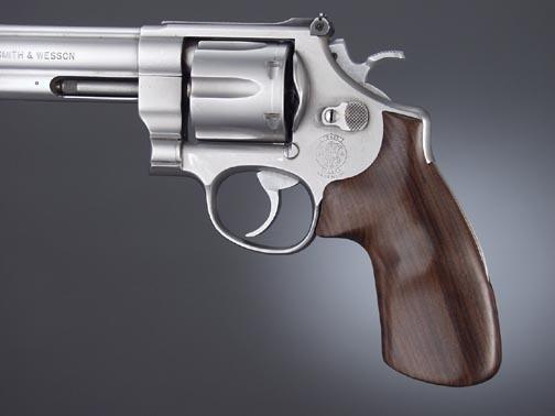 Hogue S&w N Frame Round Butt Revolver Pau Ferro Smooth Wood Grip