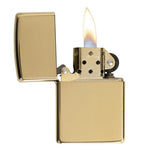 Zippo Windproof Lighter High Polish Brass W-o Solid Brass Engravedhigh Polish Brass