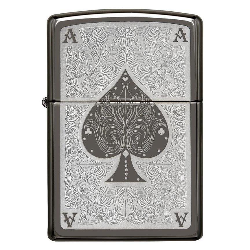 Zippo Windproof Lighter Ace Filagree Black Ice Finish