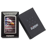 Zippo Windproof Lighter Eagle Flag Brushed Chrome