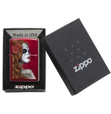 Zippo Windproof Lighter Day Of Dead Girl Candy Apple Red Translucent Finish