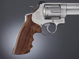 Hogue S&w N Frame Round Butt Revolver Pau Ferro Checkeredh Wood Grip