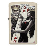 Zippo Windproof Lighter Skull King Queen Beauty Cream Matte Finish