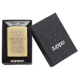 Zippo Windproof Lighter Eccentric Armor Case High Polish Brass Finish