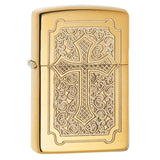 Zippo Windproof Lighter Eccentric Armor Case High Polish Brass Finish