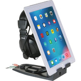 Allsop Headset Hangout Universal Headphone Stand Tablet Holder Adjustable 4 Viewing Angles