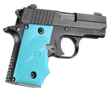 Hogue Sig Sauer P238 Rubber Gripfinger Grooves Aqua