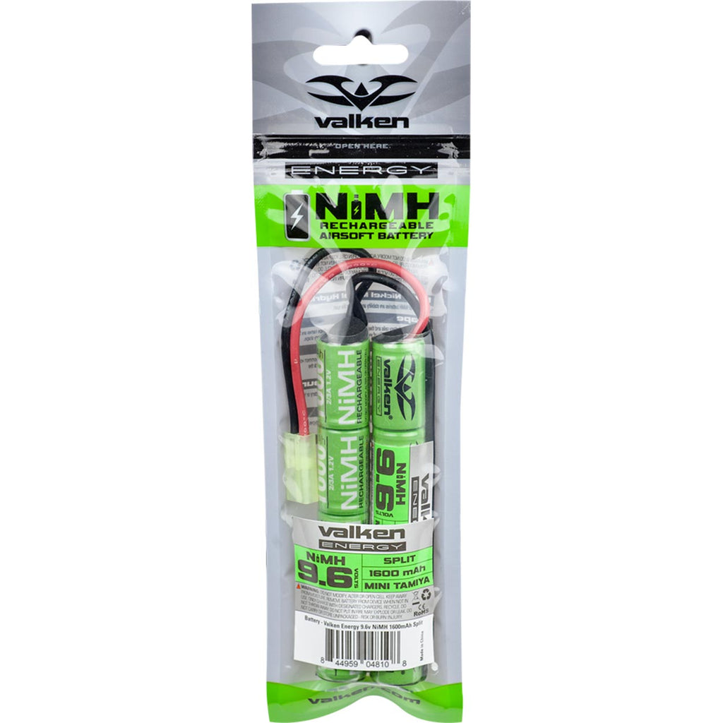 Valken Battery V Energy Nimh 9.6v 1600mah Split