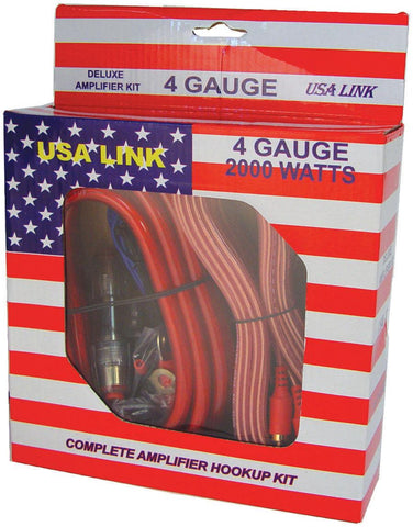 *usa Link* 4g. Amp Wiring Kit W-rca Cables; Qpower