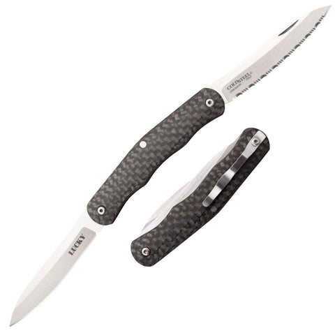 Cold Steel "lucky" Dual-blade Folding Pocket Knife Plain-serrated Blade