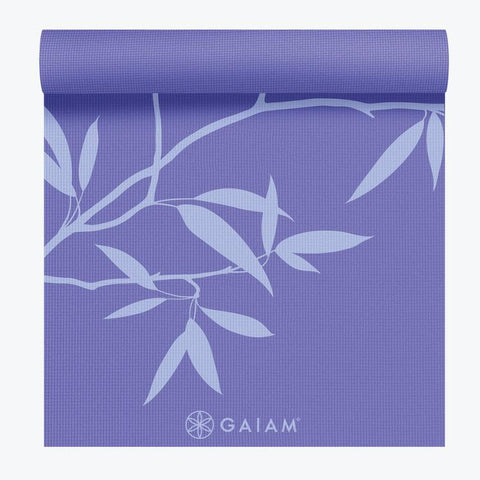 Gaiam Premium Ash Leaves Yoga Mat 5mm Light Purple