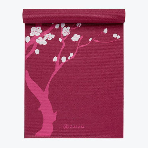 Gaiam Premium Pink Cherry Blosson Yoga Mat 5mm