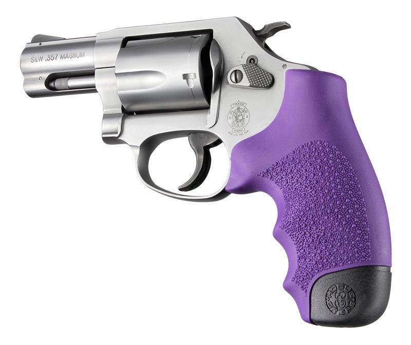 Hogue S&w J Frame Round Butt Rubber Monogrip Purple