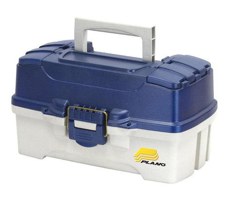 Plano Two-tray Tackle Box - Blue Metallic-off-white