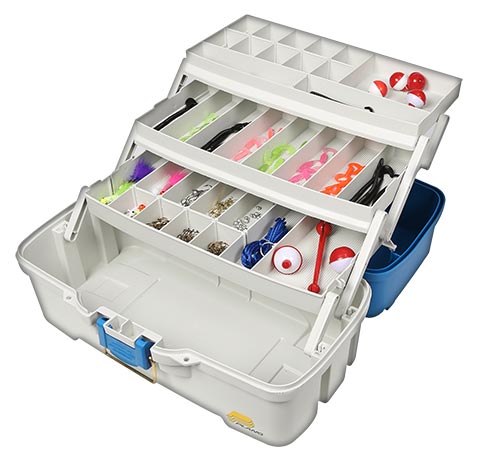 Plano Let's Fish! Three-tray Tackle Box Aqua Blue-tan