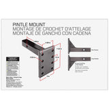 Draw-tite Pintle Hook Receiver Mount 2" Sq Solid Shank 75-8" Length 12000lbs Gtw 1200lbs Tw Black