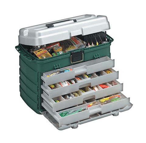 Plano Four Drawer Green Metallic  Silver Tackle