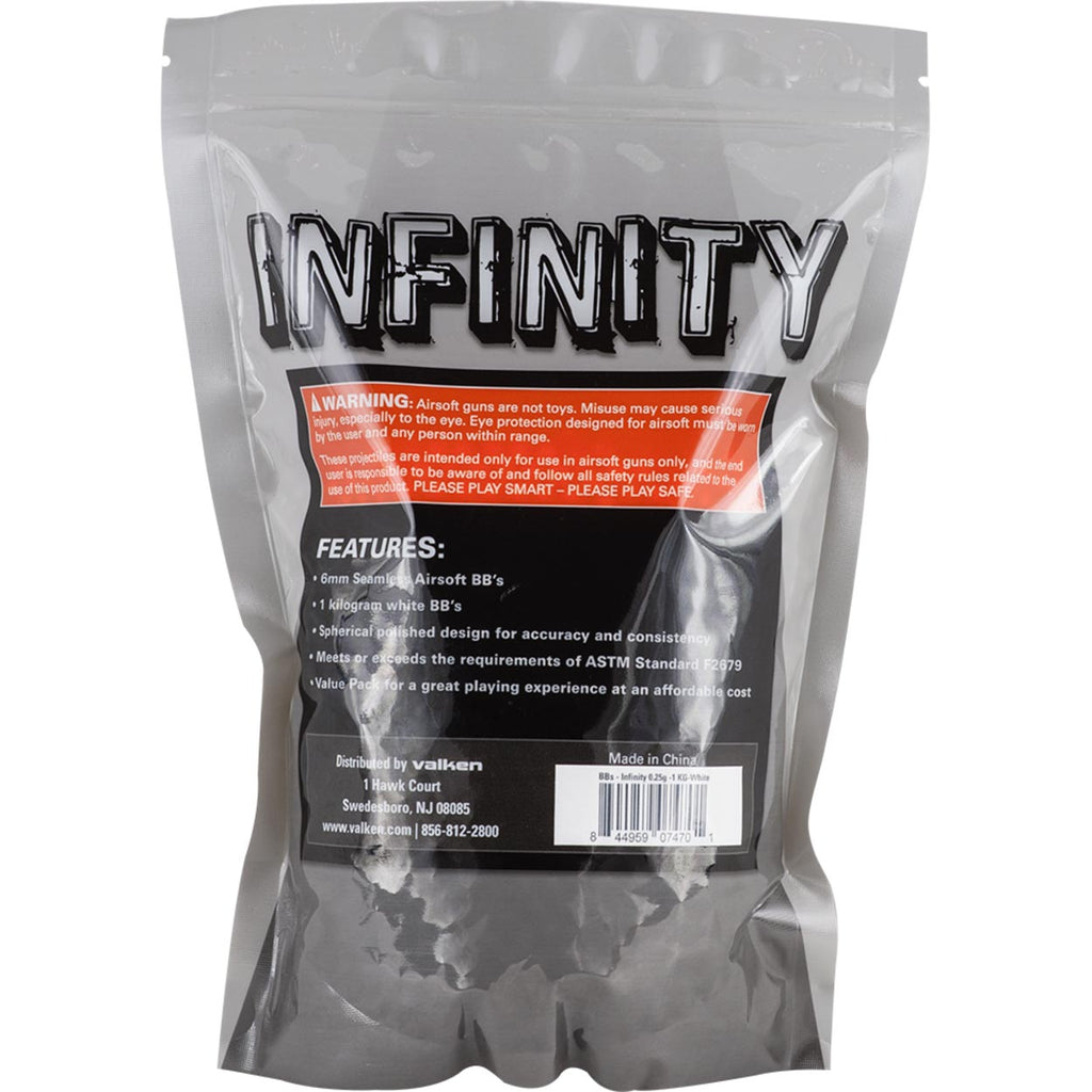 Valken Infinity Airsoft Seamless 6mm Bb's White 5000 Count