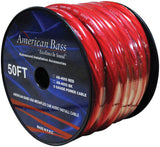 American Bass 1-0 Awg Wire 50ft Spool Red