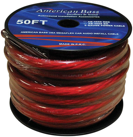 American Bass 1-0 Awg Wire 50ft Spool Red