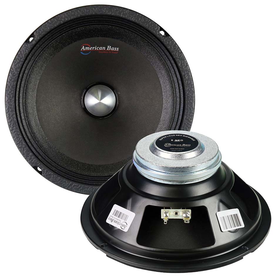 American Bass 8" Midrange With Neodymium Magnetm 400w Max Sold Each