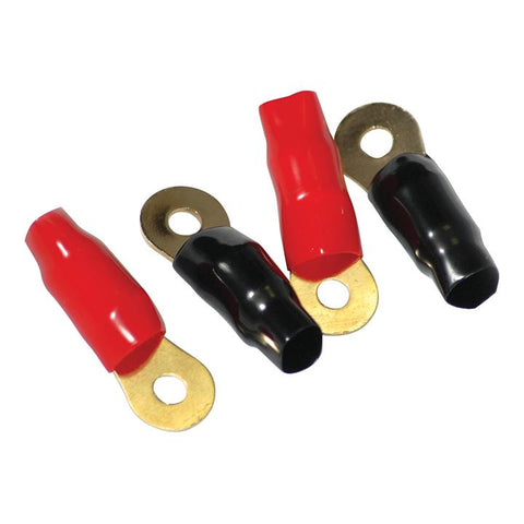 American Bass 1-0 Awg Ring Terminals 4 Pairs Per Pkg.  Red & Black