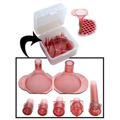 Mtm Universal Powder Funnel Kit 17 To 500 S&w Clear Red