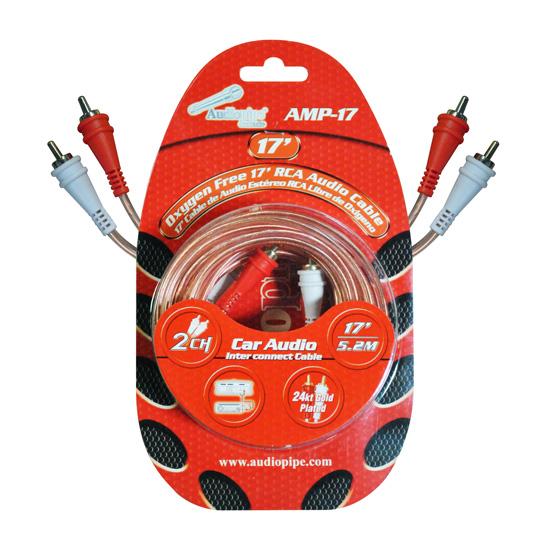 Rca Cable 17' Audiopipe Ofc Clear Installer Series