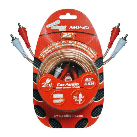 Rca Cable 25' Audiopipe Ofc Clear Installer Series