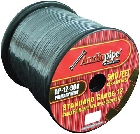 Audiopipe 12 Gauge 500ft Primary Wire Black