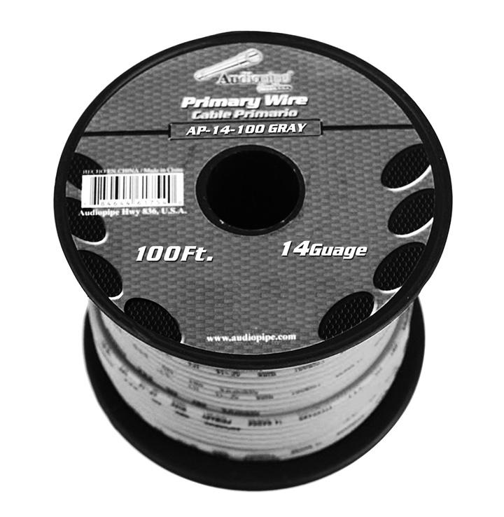 Audiopipe 14 Gauge 100ft Gray Primary Wire