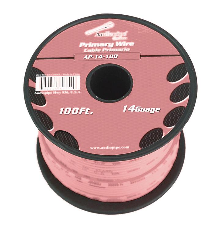 Audiopipe 14 Gauge 100ft Primary Wire Pink