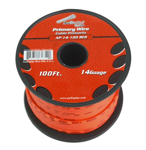 Audiopipe 14 Gauge 100ft Primary Wire Red