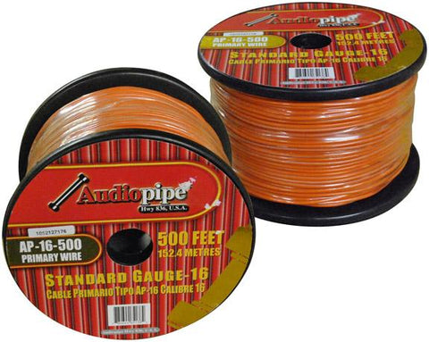 Audiopipe 16 Gauge 500ft Primary Wire Orange