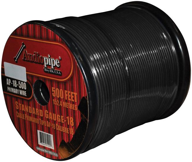 Remote Wire Audiopipe 18ga 500' Black