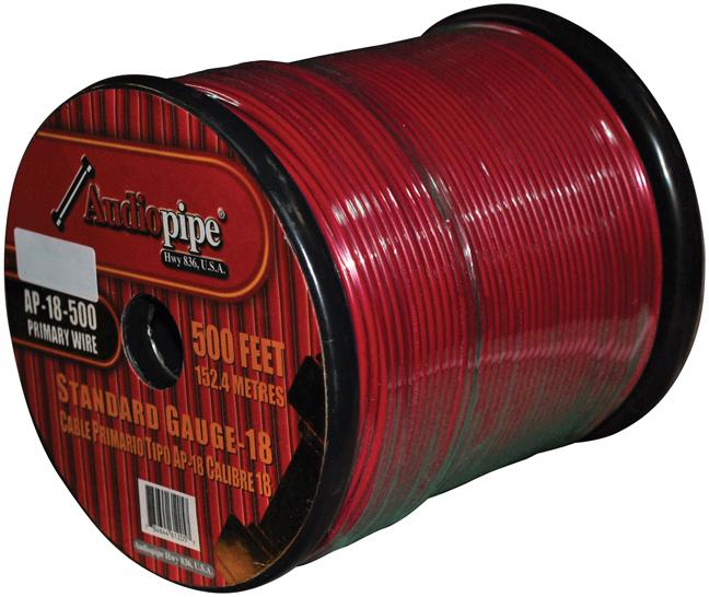 Remote Wire Audipipe 18ga 500' Red