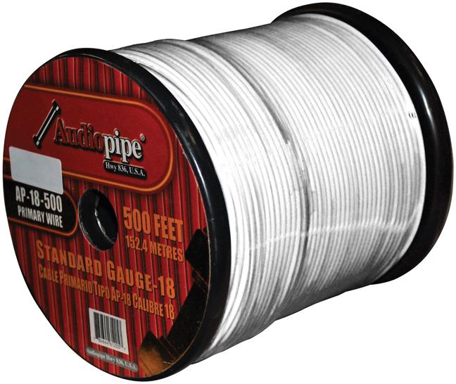 Remote Wire Audiopipe 18ga 500' White